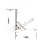 5/8" Black Angled Full Cover Aluminum Channel - Richee Lighting