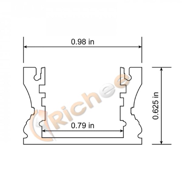 1" Wide Deep Full Cover Aluminum Channel - Richee Lighting