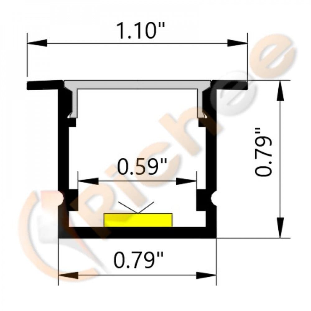 1 1/8" Milky Deep Aluminum Channel w/ Trim - Richee Lighting