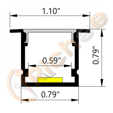 1 1/8" Milky Deep Aluminum Channel w/ Trim - Richee Lighting