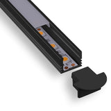 5/8" Deep Milky Cover Black Aluminum Channel - Richee Lighting