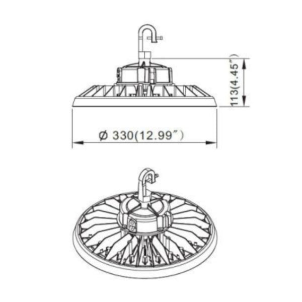 150/200/240W Tri-Watt Tri-Color UFO High Bay Light - Rayco Lighting