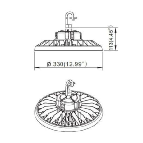 150/200/240W Tri-Watt Tri-Color UFO High Bay Light - Rayco Lighting