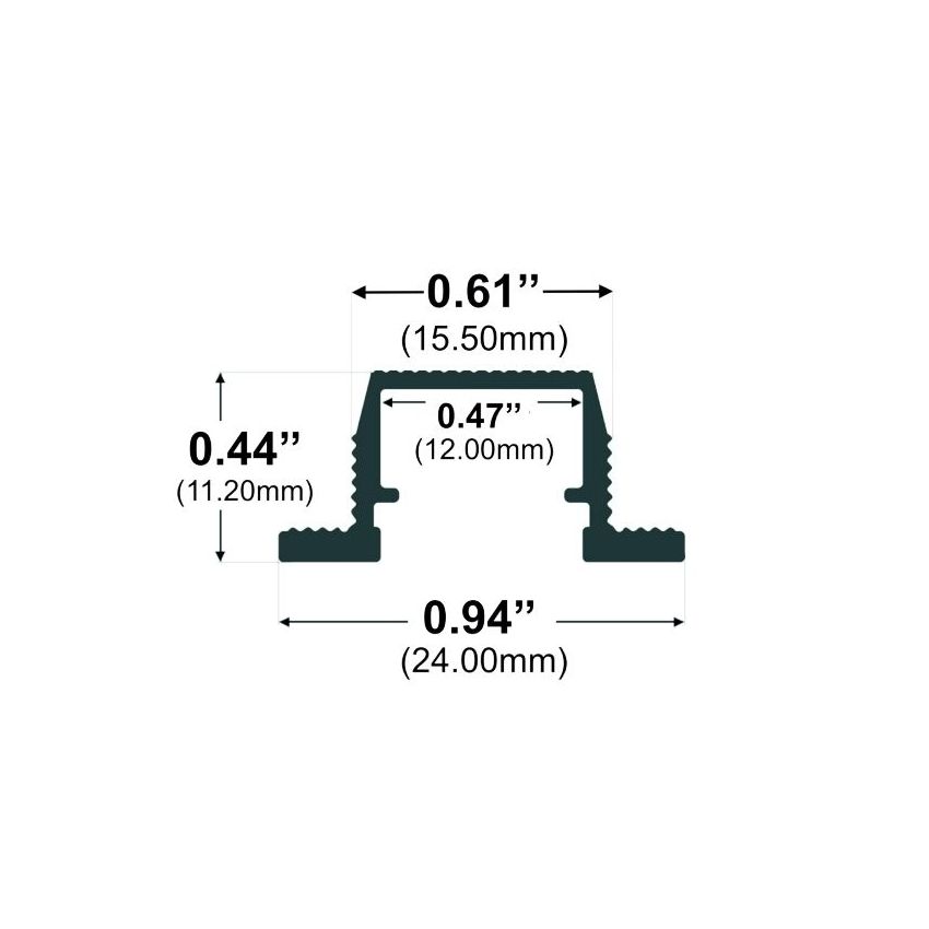 8' Flush Mount Wing LED Channel-ALB