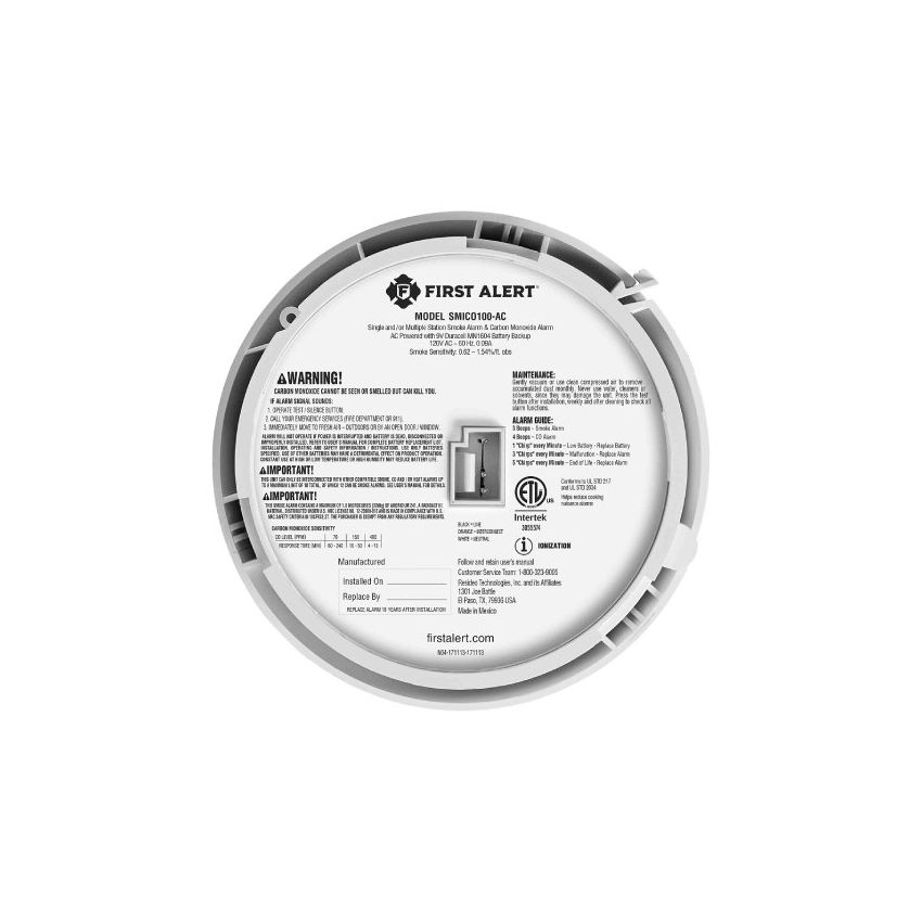 2 in 1 Smoke / CO2 Hardwired Detector w/ Battery Back-up-BRK