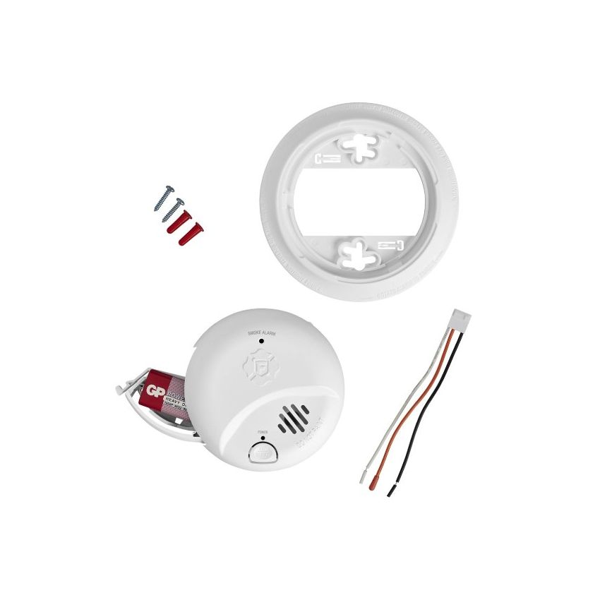 Hardwired Smoke Detector w/ Battery Back-up-BRK