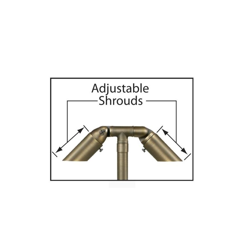 Small Adjustable 2 Head and Shroud Path Light 731B-T-CL