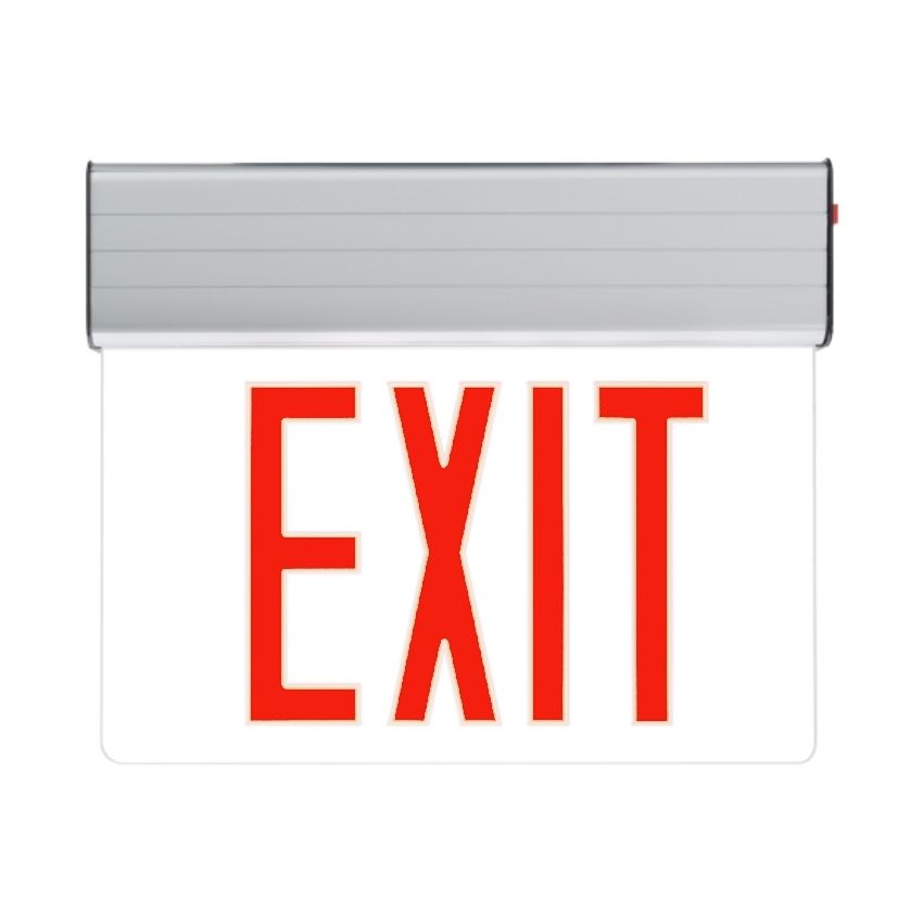Single Face Edge Lit LED Exit Sign w/ Battery Back up