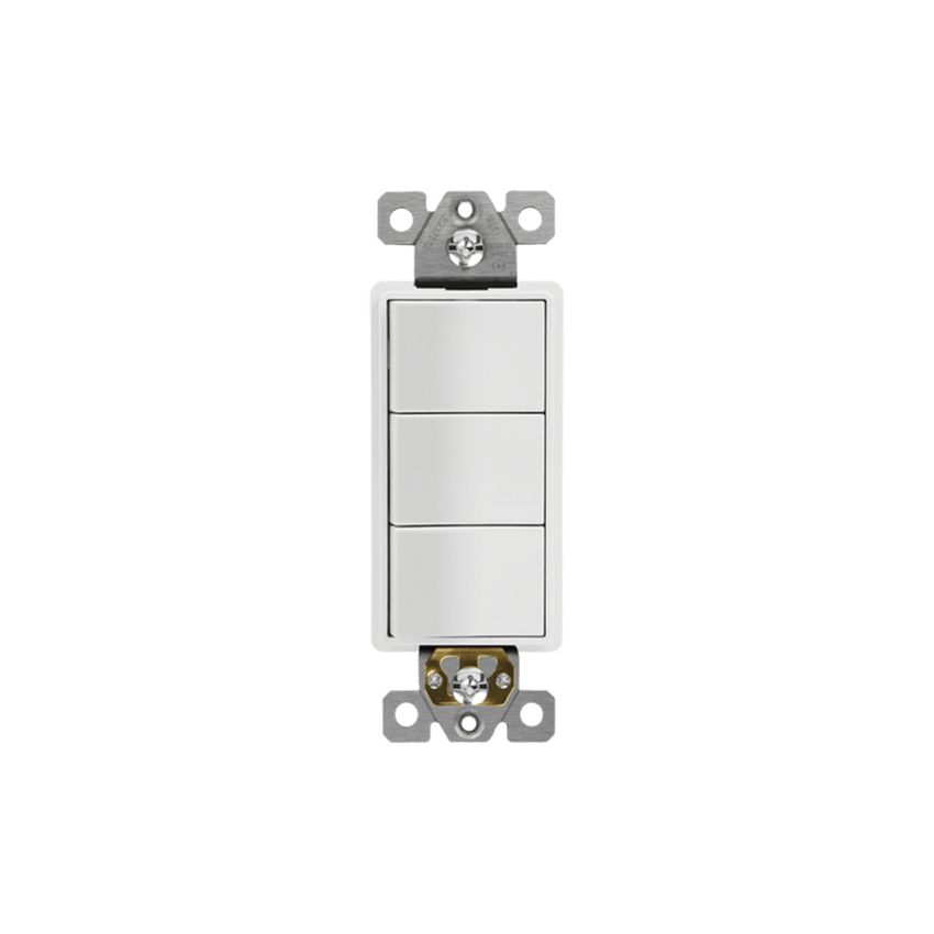 15A 3 Single Pole Decorator Stack Switch-EN