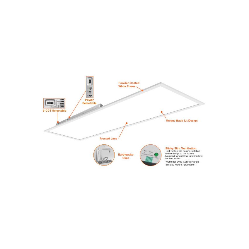 1x4 Back Lit 5-Color 3-Power Panel Light-ENV