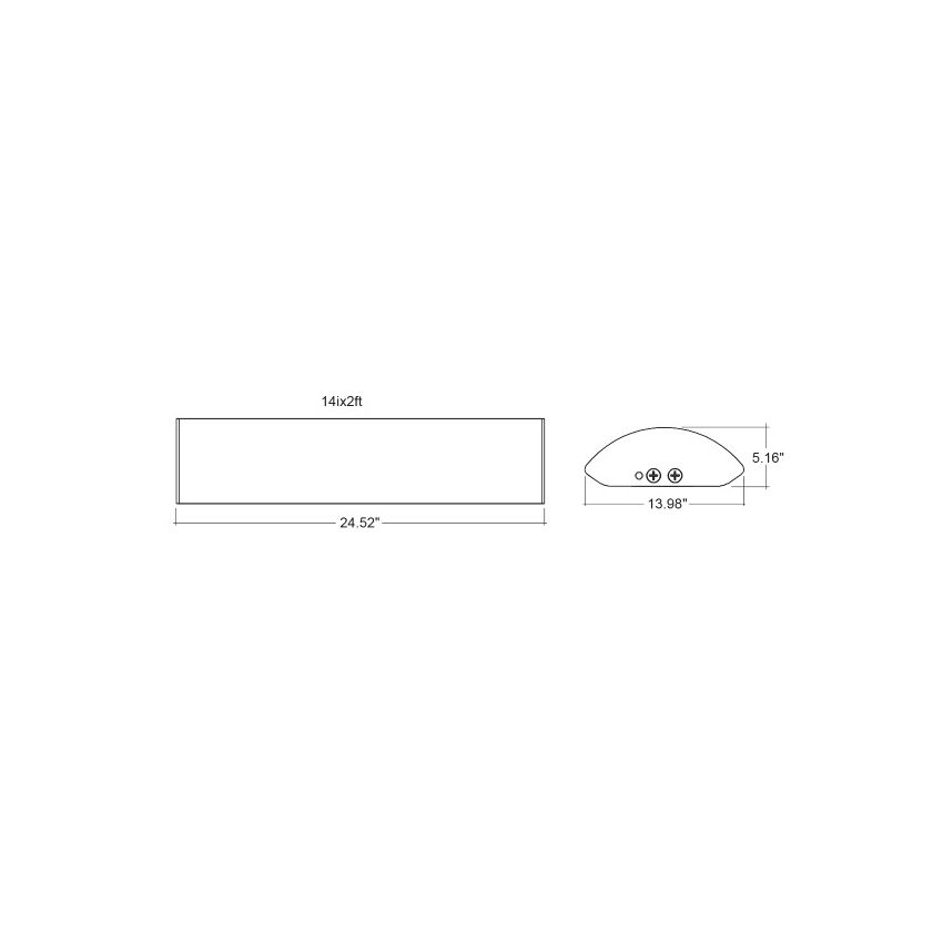 2ft x 14in 5-Color Tri-Power Wrap Around Fixture-ENV