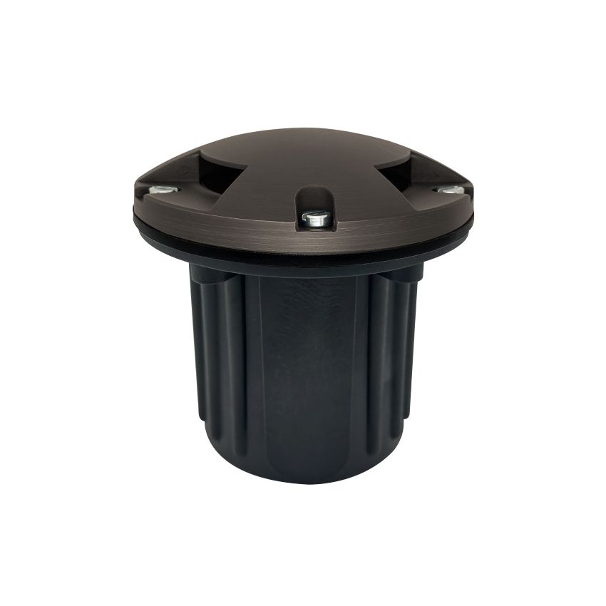 Solid Brass In-Ground 3 Light Covered Lens Well Light-ENV