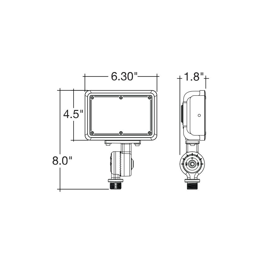 30W Tri-Color Knuckle Mount LED Flood Light w/ Integrated Photocell-ENV