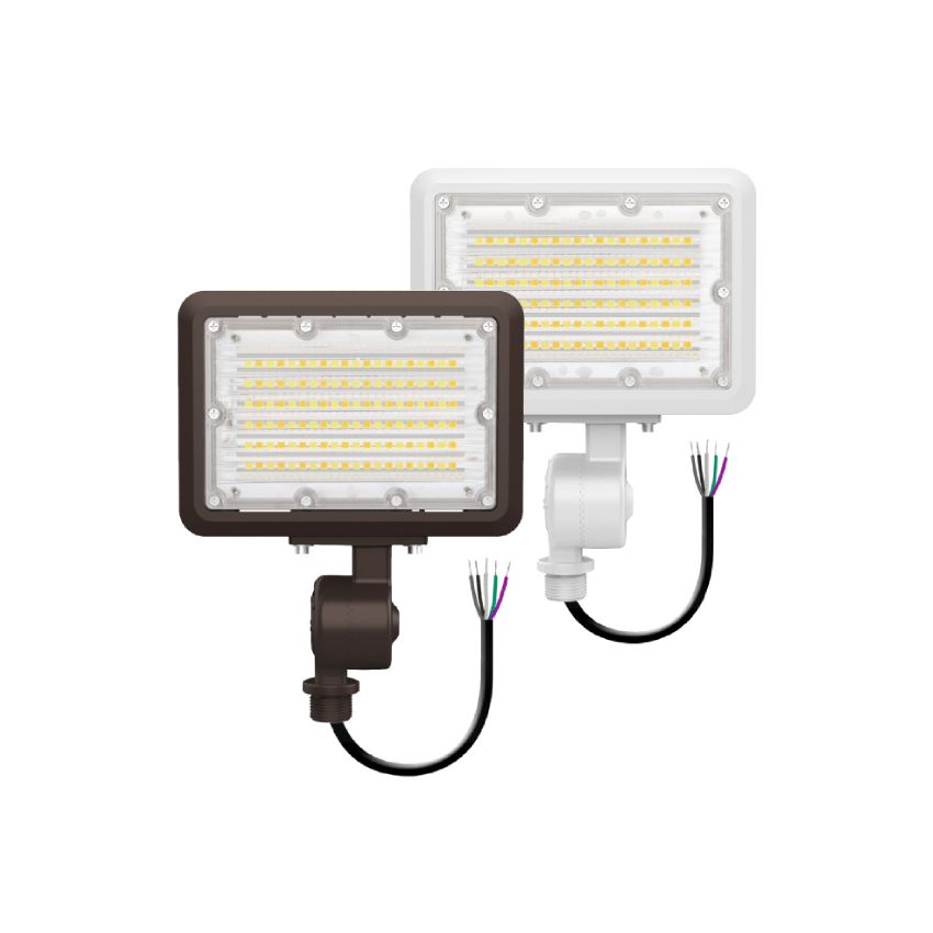 30W Tri-Color Knuckle Mount LED Flood Light w/ Integrated Photocell-ENV