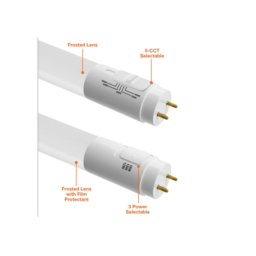 4' Tri-Watt T8 Multi-Color Dimmable Bypass Bulb-ENV