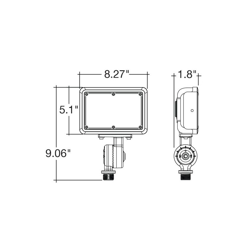 40/50/60W Tri-Power Tri-Color Knuckle Mount LED Flood Light w/ Photocell-ENV
