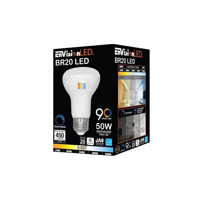 BR20 6W 5CCT Dimmable LED Bulb-ENV