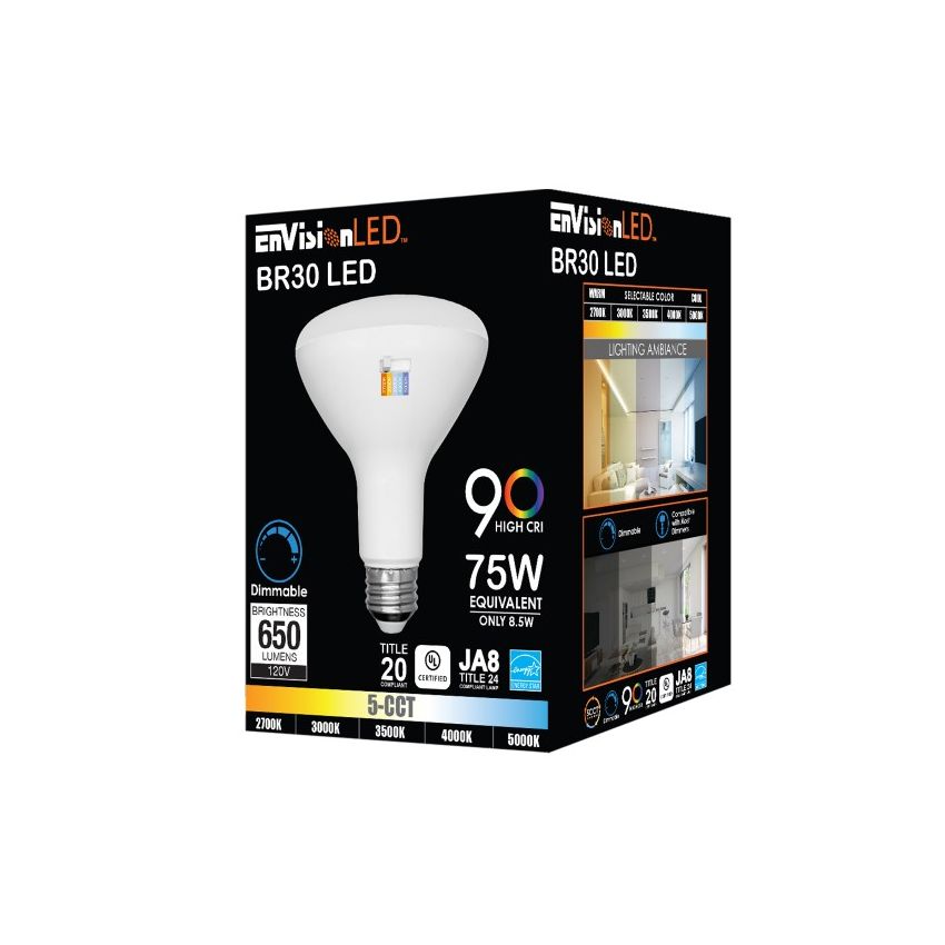 BR30 8.5W 5CCT Dimmable LED Bulb-ENV