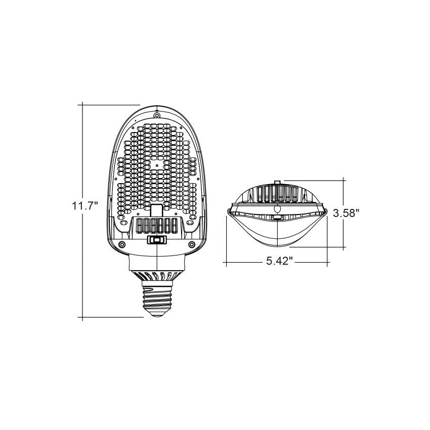 75/95/115W Retrofit Flat Corn Bulb 5000K-ENV