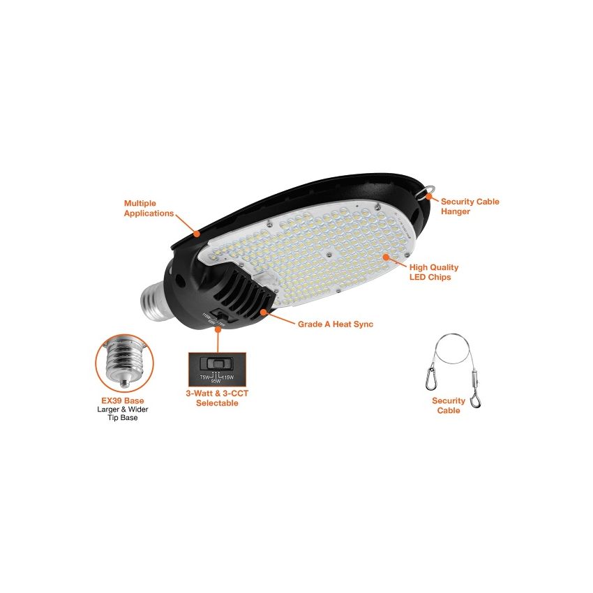 75/95/115W Retrofit Flat Corn Bulb 5000K-ENV