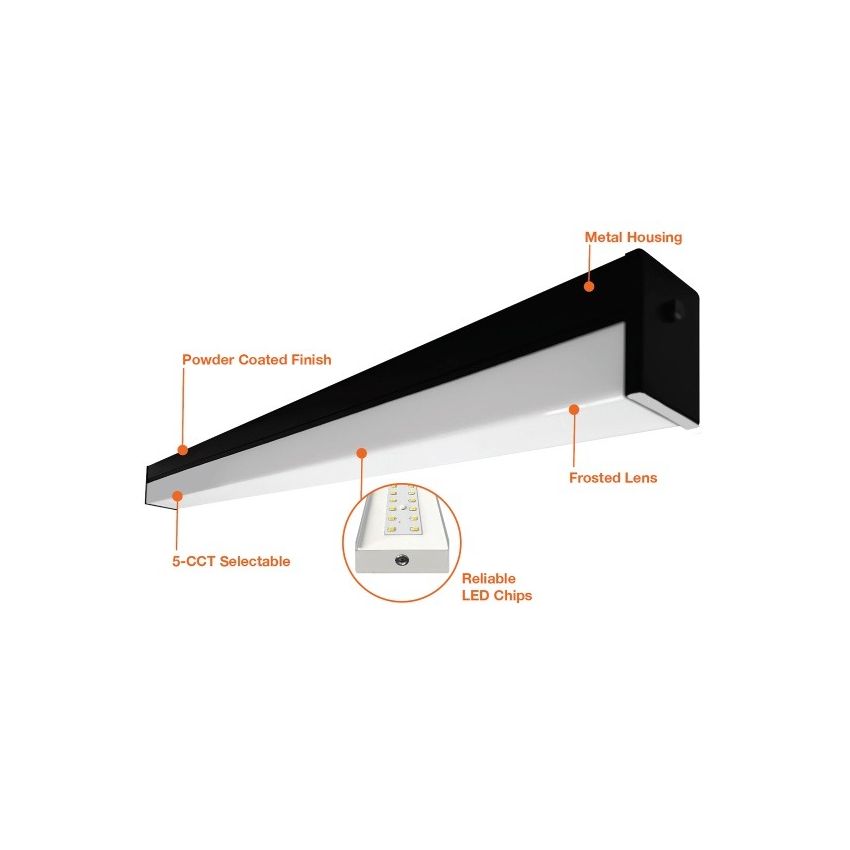 4' 30/40/50W 5-Color Linkable Linear Strip Light-ENV