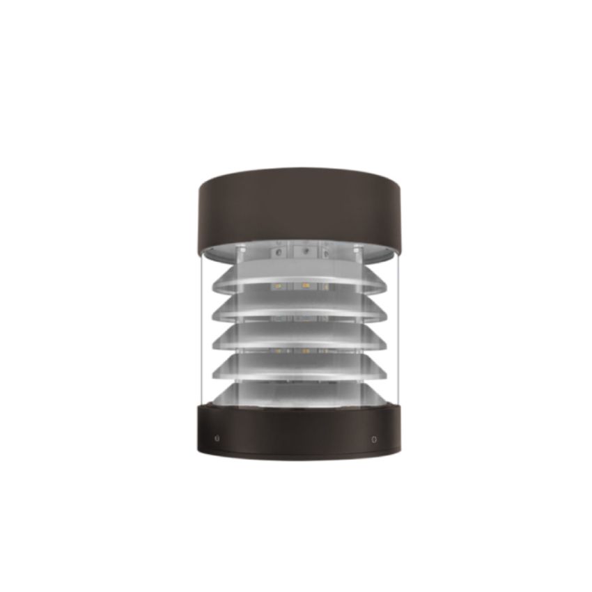 12/16/22W 5-Color Round Flat Louver LED Bollard-ENV