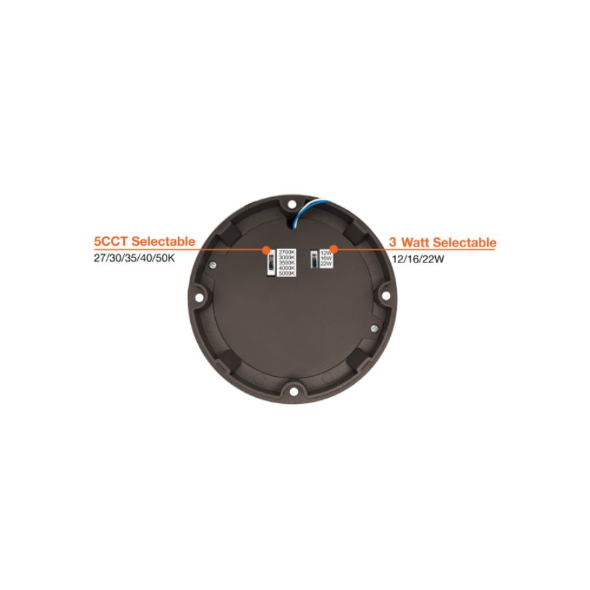 12/16/22W 5-Color Round Dome Louver LED Bollard-ENV 