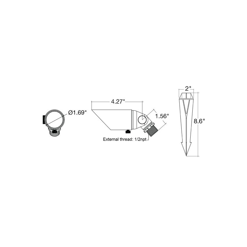 Solid Brass MR11 Small Body Architectural Up Light-ENV