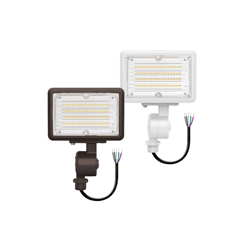 15W Tri-Color Knuckle Mount LED Flood Light w/ Integrated Photocell-ENV