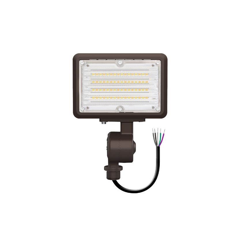 15W Tri-Color Knuckle Mount LED Flood Light w/ Integrated Photocell-ENV