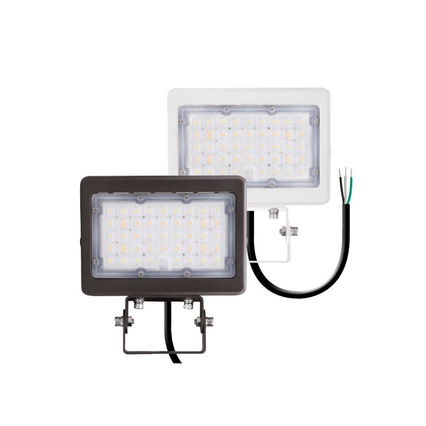 35W/50W Dual-Power Tri-Color Trunnion Mount LED Flood Light w/ Photocell-ENV