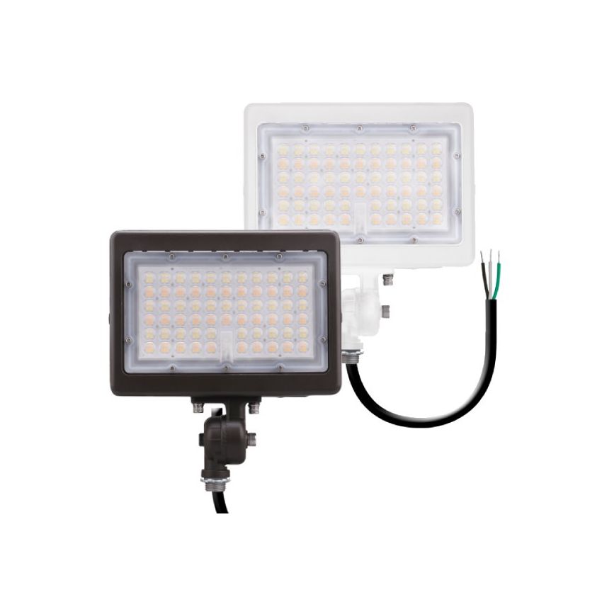 60/70/80W Tri-Power Tri-Color Knuckle Mount LED Flood Light w/ Photocell-ENV