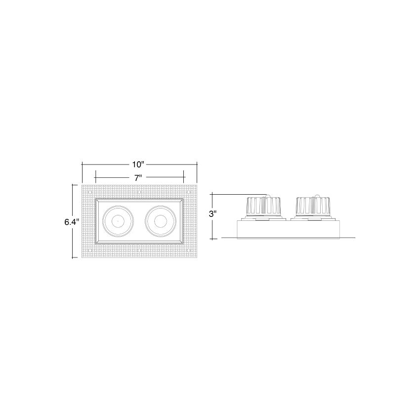 2 Head Multi-Color Trimless Square Down Light-ENV