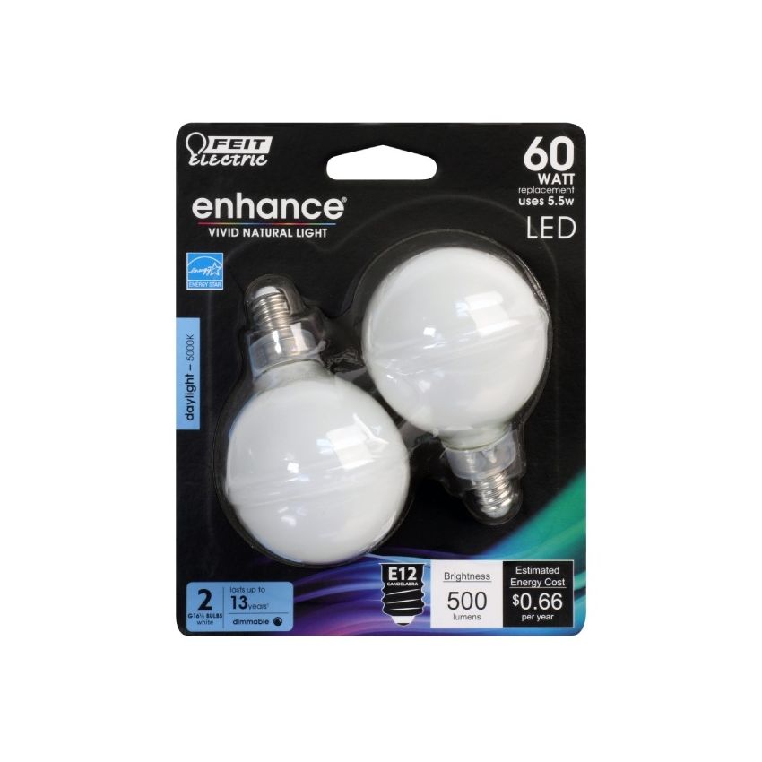 5.5W G16 Frosted Globe LED Bulb 5000K-FT