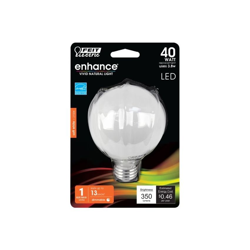 3.8W G25 Frosted Globe LED Bulb 2700K-FT