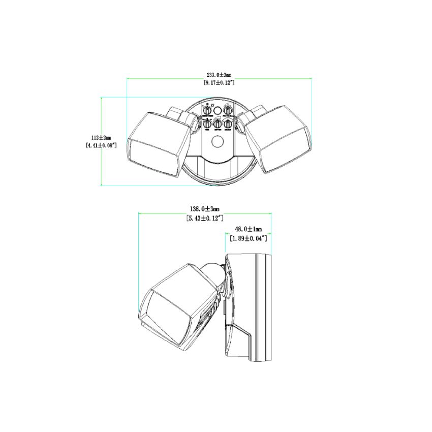 2-Head Tri-Color LED Security Light w/ Accent Light-JET