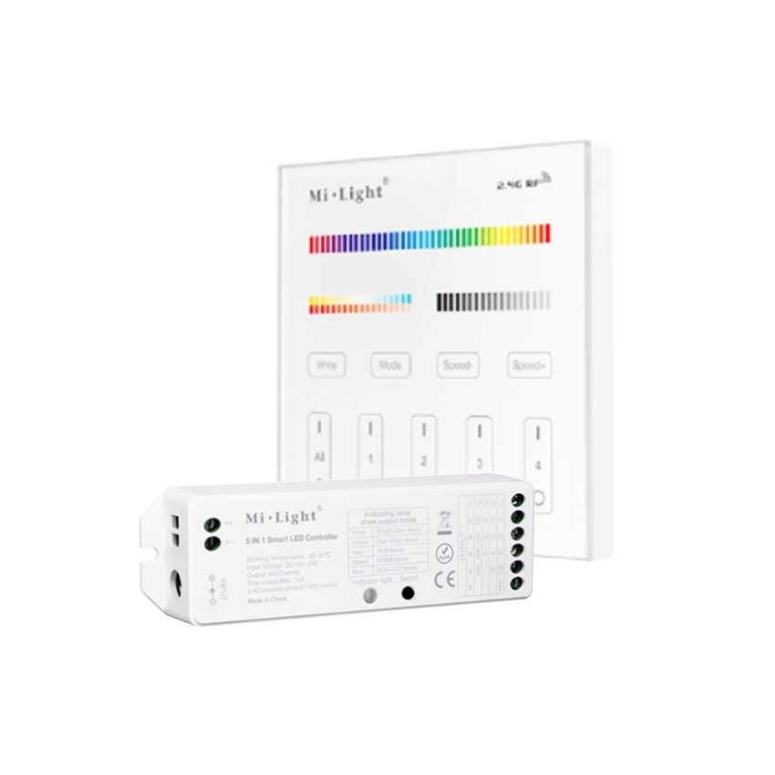 RGB + Tunable White 4 Zone 110V Mi Light Wall Controller Set