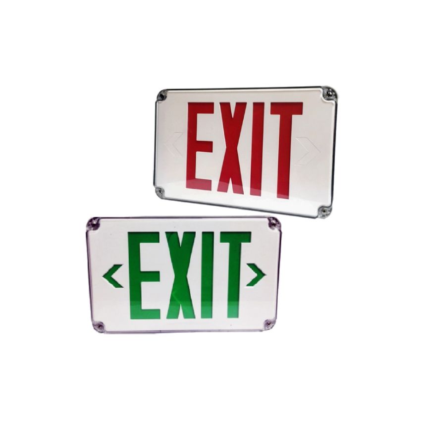 Waterproof Exit Sign w/ Battery Back Up