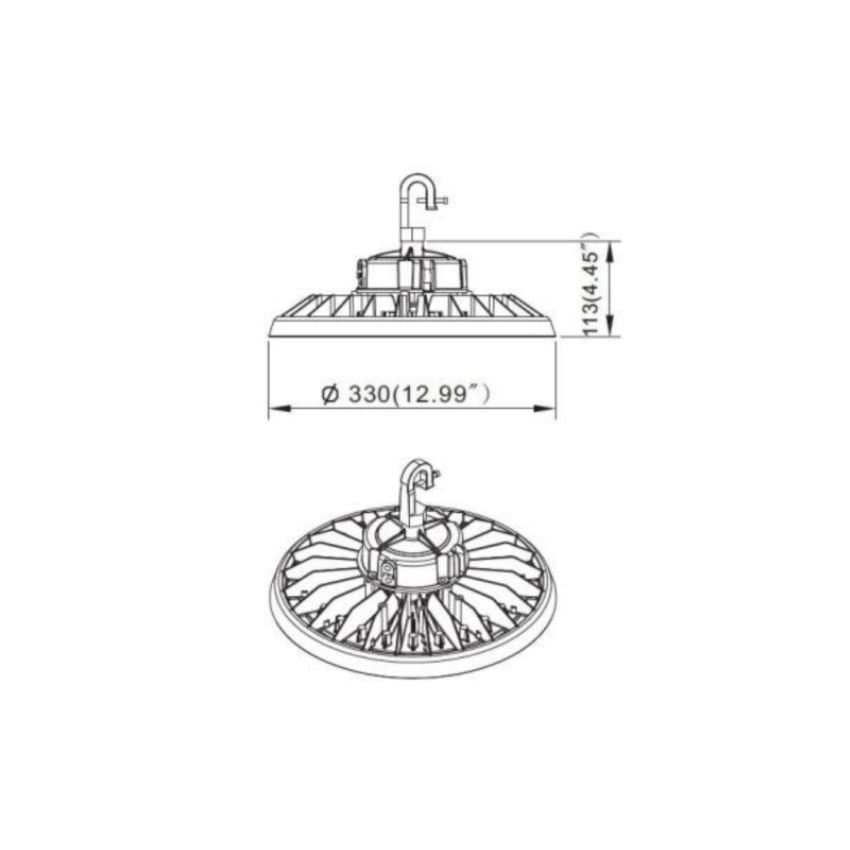 150/200/240W Tri-Watt Tri-Color UFO High Bay Light-RL