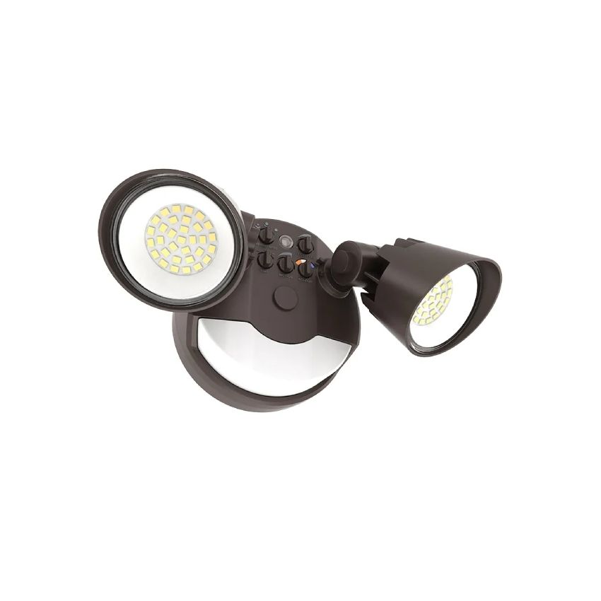 2-Head Dual-Power Tri-Color LED Security Light-WST