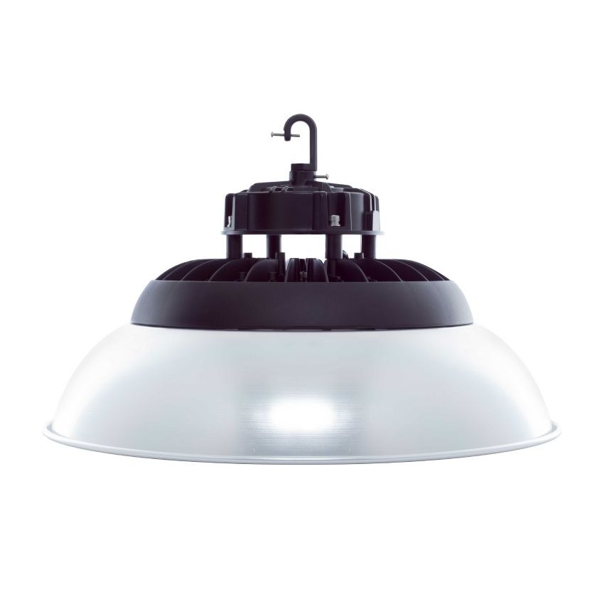 100W Sleek UFO LED High Bay Light w/ Reflector-WST-Aluminum Reflector-4000k-black