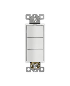 15A 3 Single Pole Decorator Stack Switch-EN