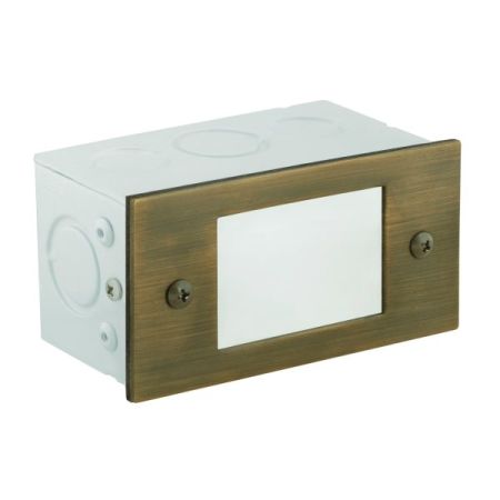 4" Open Window Cast Brass Cover LED Step Light 360B w/ Box-CL