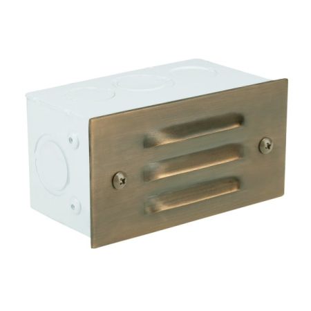 4" 3 Slit Cast Brass Cover LED Step Light 361B w/ Box-CL