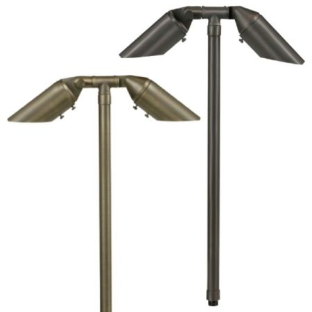 Big Adjustable 2 Head and Shroud Path Light 732B-T-CL