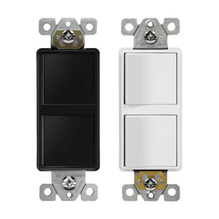 15A 2 Single Pole Decorator Stack Switch-EN
