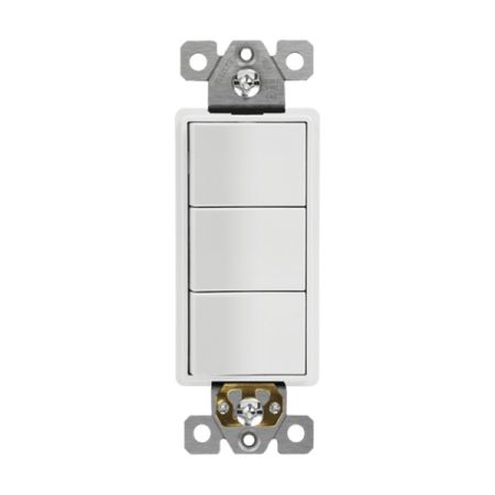 15A 3 Single Pole Decorator Stack Switch-EN