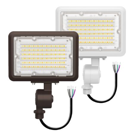 30W Tri-Color Knuckle Mount LED Flood Light w/ Integrated Photocell-ENV