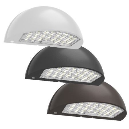 48/64/80W Tri-Color Semi-Circle Wall Pack w/ Photocell-ENV