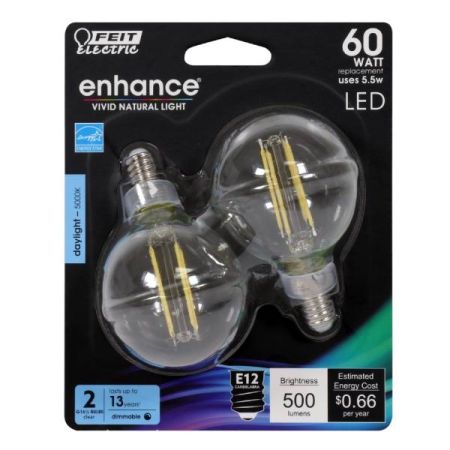 5.5W G16 Globe LED Bulb 2 Pack-FT